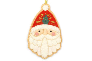 Kiriki Press Felt Christmas Ornie - SANTA CLAUS- Embroidery Wool Felt  Kit - DIY