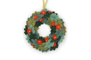 Kiriki Press Felt Christmas Ornie - WREATH - Embroidery Wool Felt  Kit - DIY