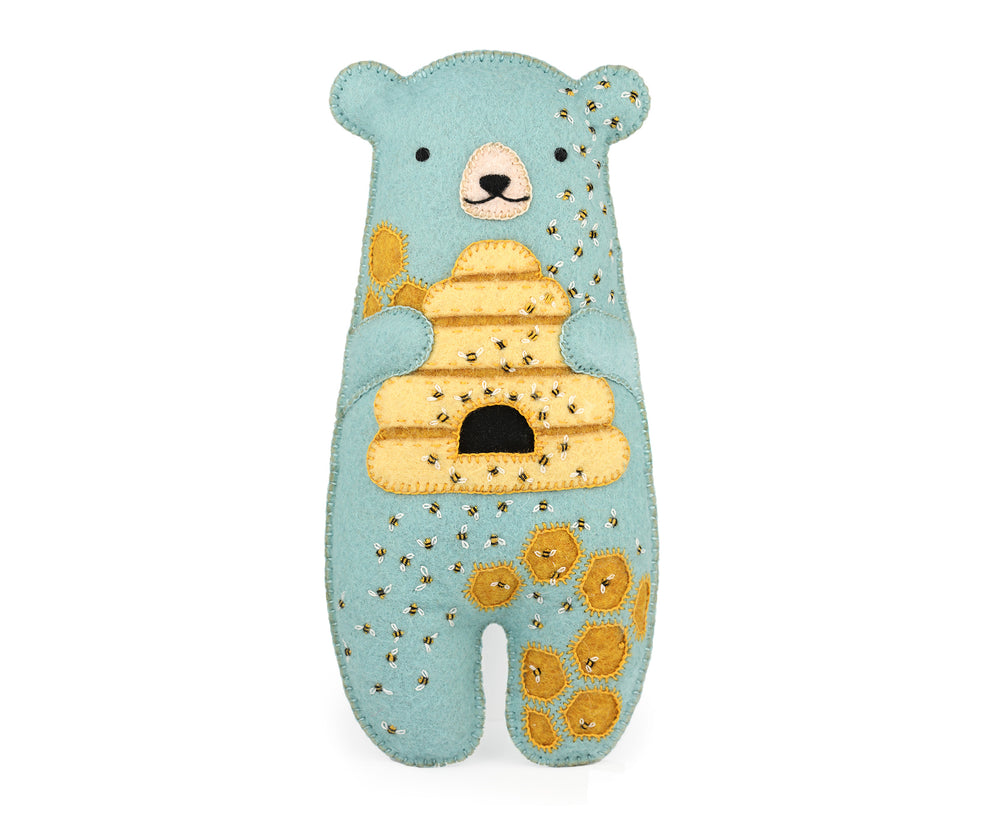 Kiriki Press  Keeper Bear - HONEYBEAR - Embroidery Doll Kit - DIY Plushie