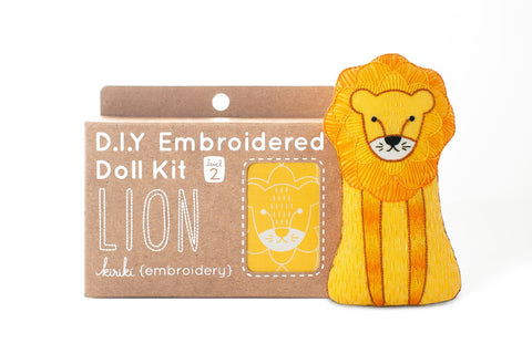 Kiriki Press - LION - Embroidery Doll Kit - DIY Plushie Level 2