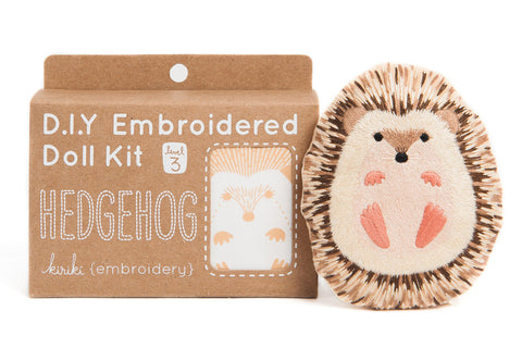 Kiriki Press - HEDGEHOG - Embroidery Doll Kit - DIY Plushie Level 3