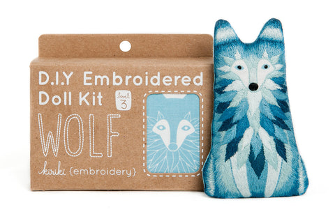 Kiriki Press - WOLF - Embroidery Doll Kit - DIY Plushie Level 3