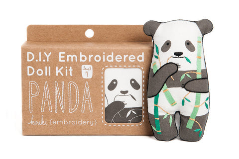 Kiriki Press - PANDA - Embroidery Doll Kit - DIY Plushie Level 1
