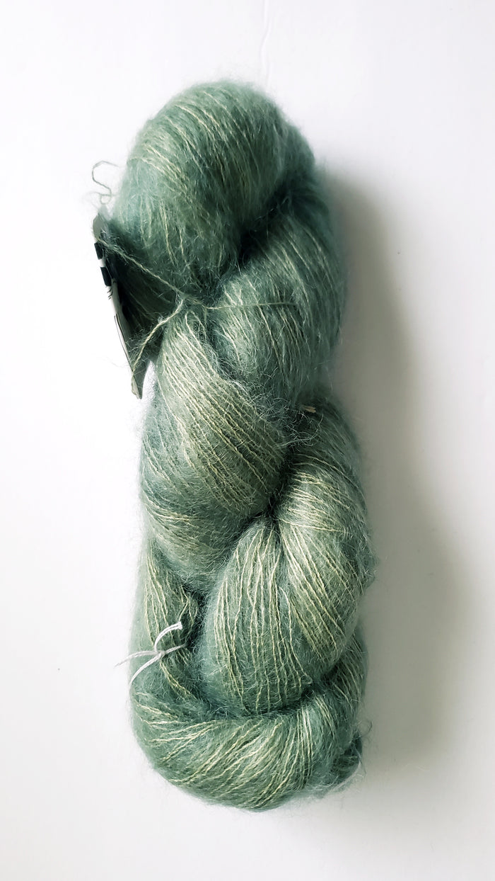 SUPER KID SILK - GRASSY MEADOWS - OOAK Hand Dyed - Kid Mohair/Silk Yarn Skein - 50 grams