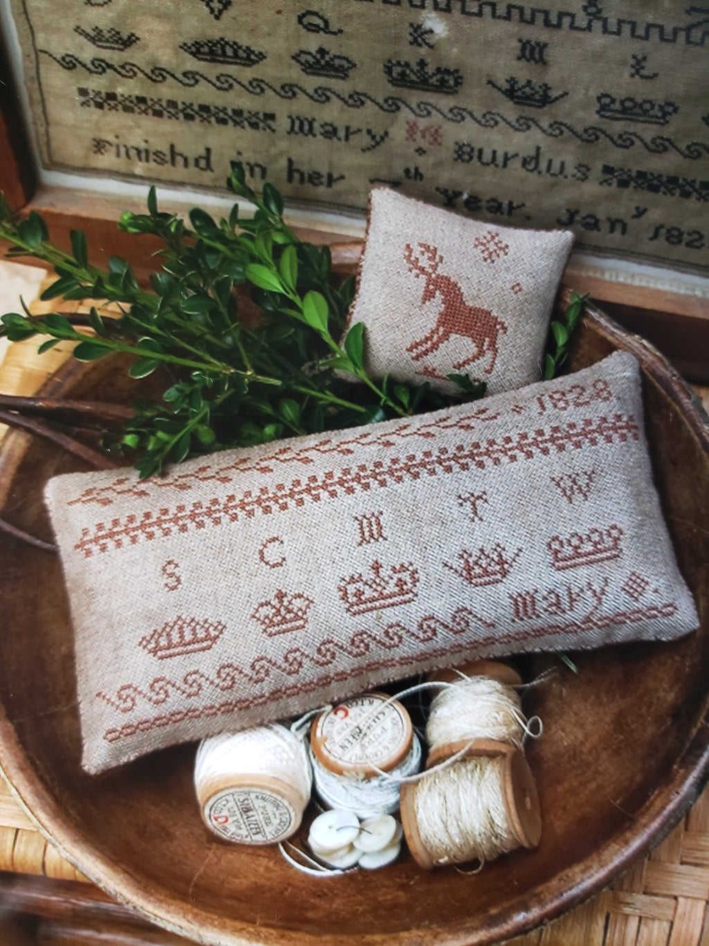 MARY'S PINKEEP Cross Stitch Kit - Stacy Nash Primitives Cross Stitch