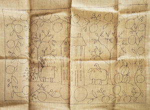 AUTUMN GOLD  -  Rug Hooking Pattern on Burlap 21x32 - Destash
