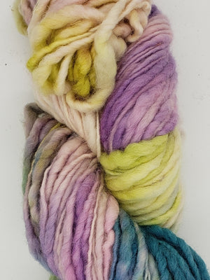 Slubby - LUPIN - Merino/Blue Face Leicester - Hand Dyed Textured Yarn Thick and Thin