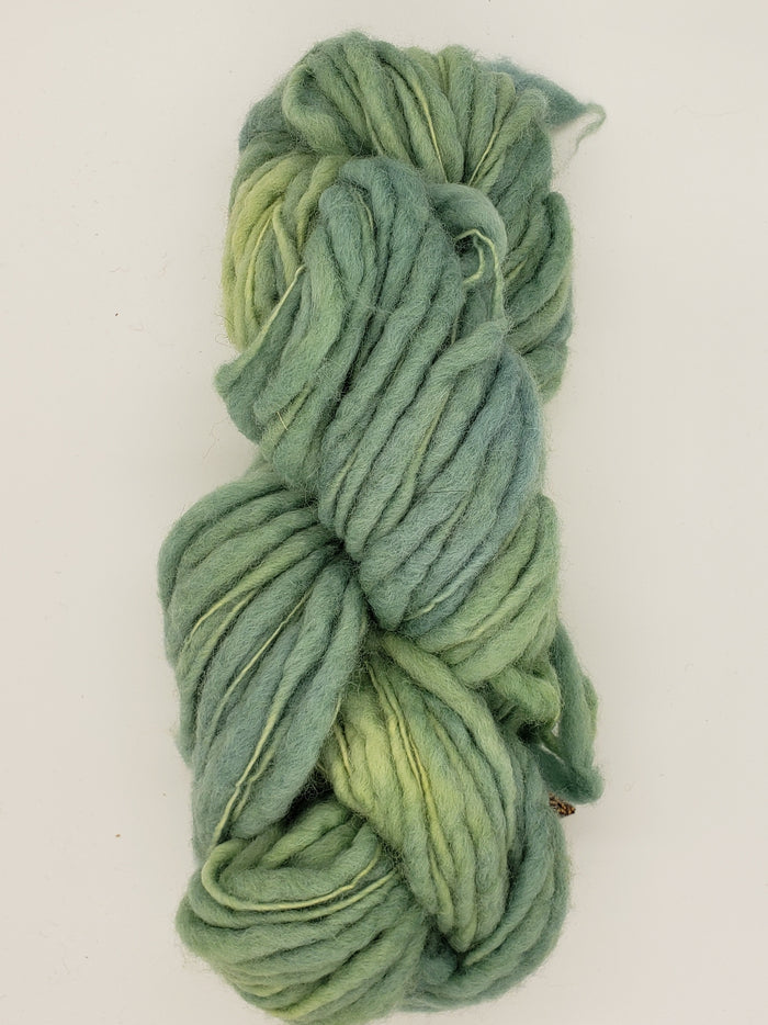 Slubby - JADE - Merino/Blue Face Leicester - Hand Dyed Textured Yarn Thick and Thin  - Shades of Green