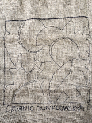 ORGANIC SUNFLOWERS -  Rug Hooking Pattern on Linen - Deanne Fitzpatrick -09-22-5