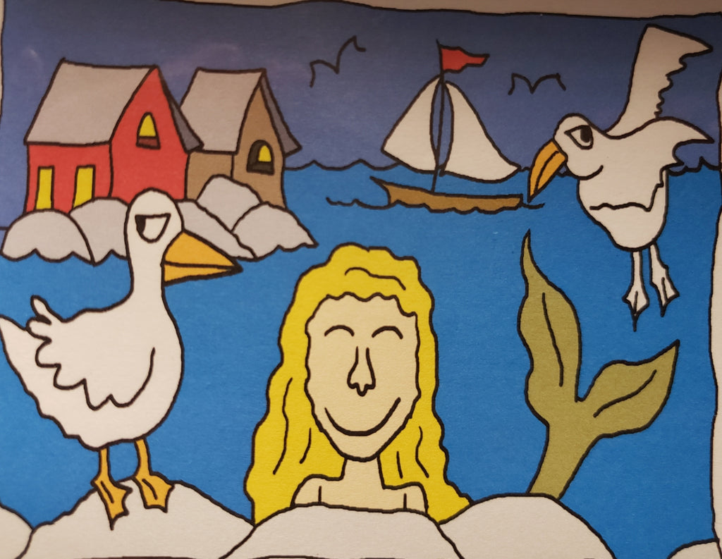 Mermaid 1 - Rug Hooking Paper Pattern - Shelly Atkinson