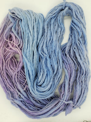 Slubby - PERIWINKLE -  Merino/Blue Face Leicester - Hand Dyed Textured Yarn Thick and Thin  -  Variegated Shades
