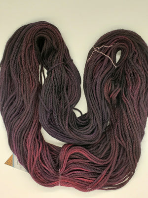 Back Country - BLACKBERRY -  Hand Dyed Chunky Yarn 4 ounces/125g