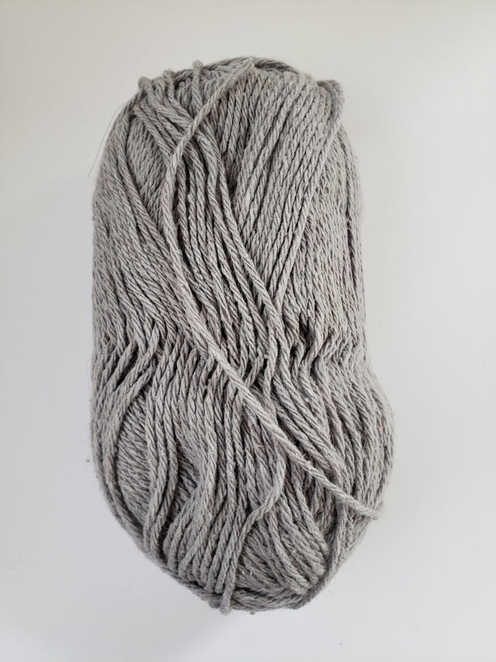 GREY  Yarn - Recycled Wool and Cotton Worsted Yarn 2.7oz/80gr