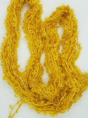 Mohair Loopy Locks - BUMBLE BEE - 2185 Hand Dyed Boucle Yarn B1