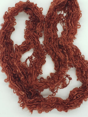 Mohair Loopy Locks - CINNABAR - 5345 Hand Dyed Boucle Yarn B1