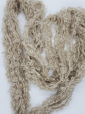 Mohair Loopy Locks - IVORY - 5321 Hand Dyed Boucle Yarn B1