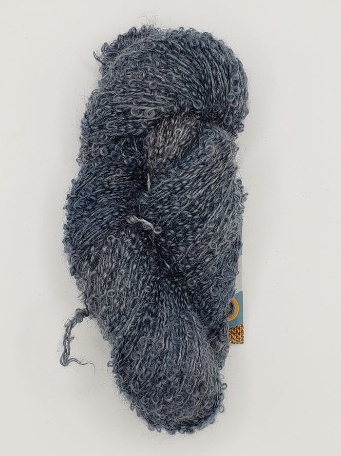 Wool Curly Locks - SCHOONER BLUE - OOAK Hand Dyed Textured Yarn - Landscape Shades