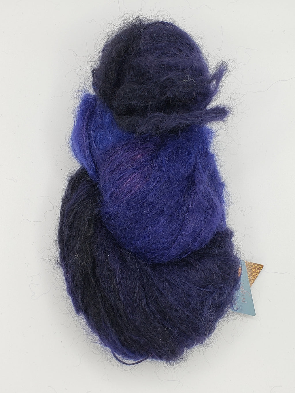 Mohair - DARK NIGHT - OOAK Hand Dyed Yarn - Mohair/Wool