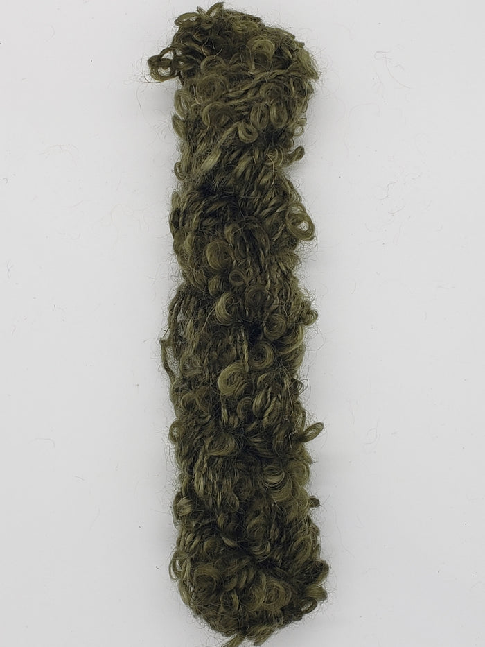 Mohair Loopy Locks - MOSS - 2340 Hand Dyed Boucle Yarn B1