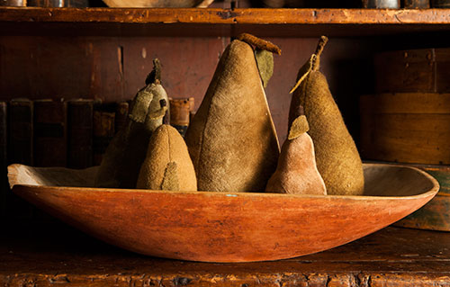 Pears Wool and Velvet Pattern - Pincushion