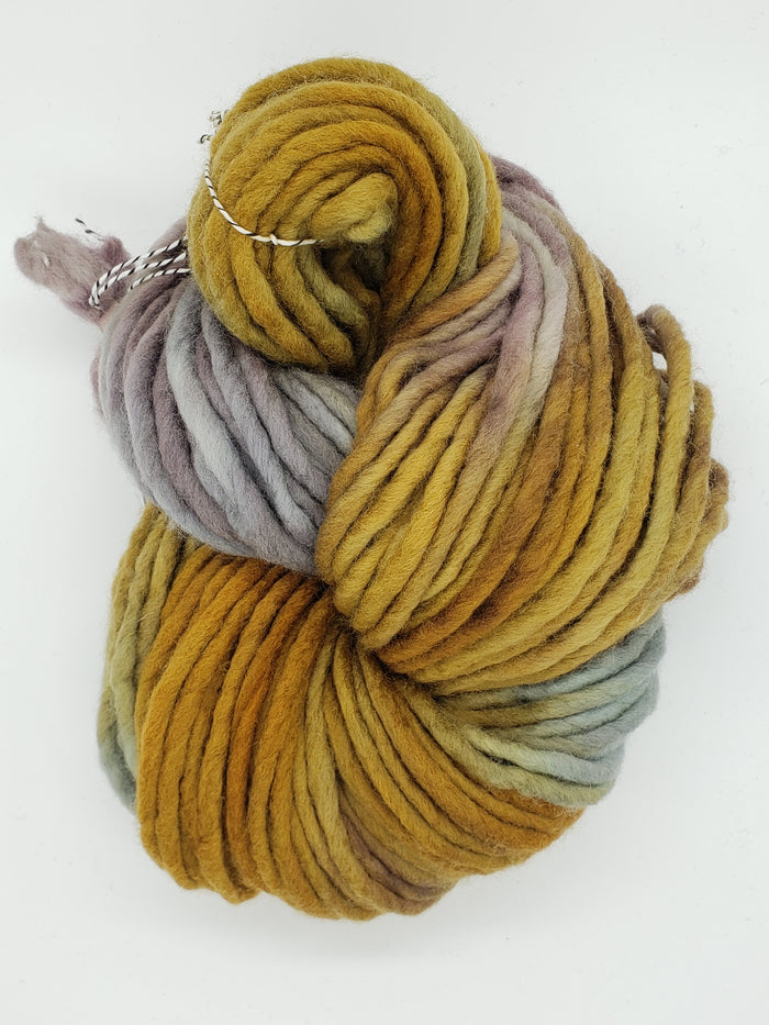 Flouf - BRONZE - 100% Merino Chunky - Fleece Artist Hand Dyed Yarn - Yellow/Grey/Bronze