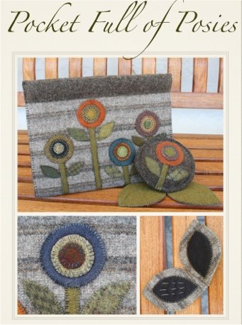 Pocket Full of Posies Wool Applique Pattern - Penny Pocket