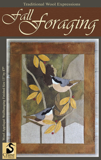 Fall Foraging Wool Applique Pattern - Wall Hanging