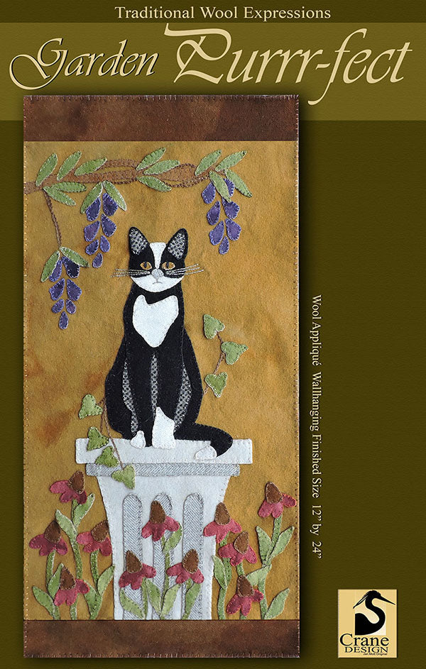 Garden Puurfect Wool Applique Pattern - Wall Hanging