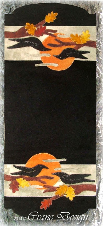 Harvest Moon Wool Applique Pattern - Wall Hanging