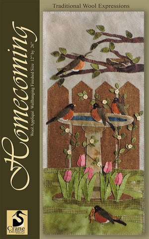 Homecoming Wool Applique Pattern - Wall Hanging