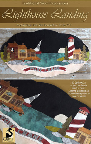 Lighthouse Landing Wool Applique Pattern - Table Mat