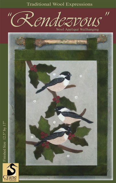 Rendezvous Wool Applique Pattern - Wall Hanging