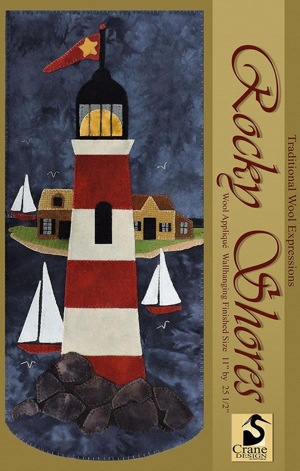 Rocky Shores Wool Applique Pattern - Wall Hanging