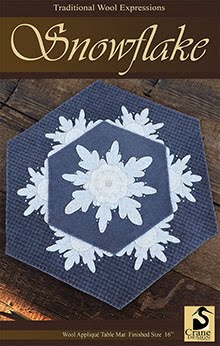 Snowflake Wool Applique Pattern - Table Mat
