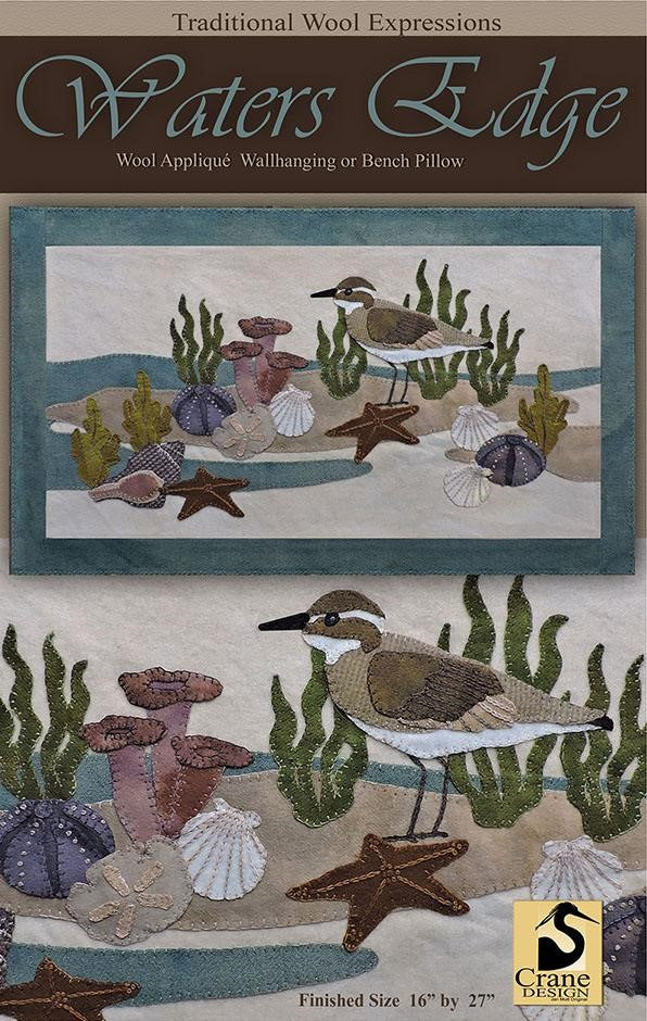 Water's Edge Wool Applique Pattern - Wall Hanging