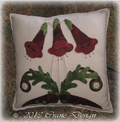 Woodland Flora - Wool Applique Pattern - Pillow