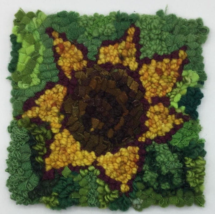 SUNFLOWER - Rug Hooking Kit 6" x 6" (BURLAP) - Deanne Fitzpatrick Design