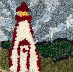 THE LIGHT - Rug Hooking Kit 6" X 6" (BURLAP) Deanne Fitzpatrick Design
