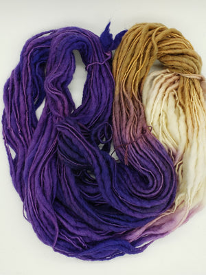 Slubby - IRIS - Merino/Blue Face Leicester - Hand Dyed Textured Yarn Thick and Thin