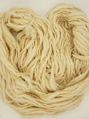 Slubby - NATURAL - Merino/Blue Face Leicester - Hand Dyed Textured Yarn Thick and Thin  - Cream
