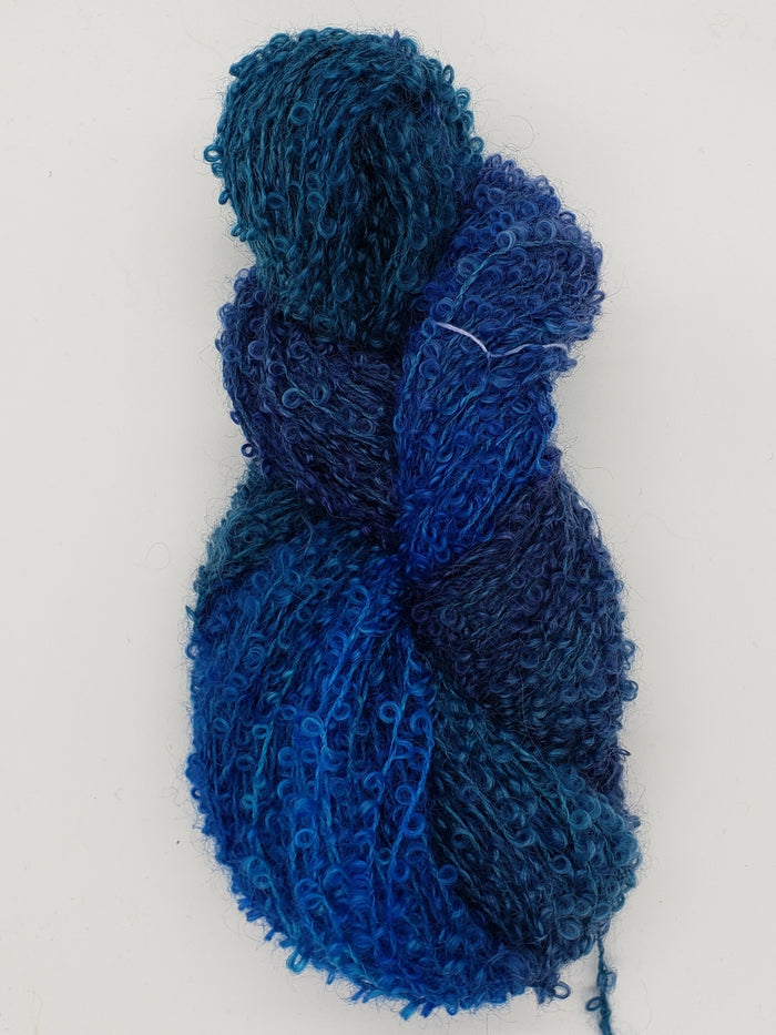 Wool Curly Locks - OCEAN - Hand Dyed Textured Yarn - Landscape Shades