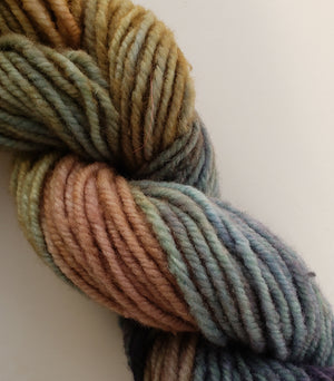 Wonder Woolen - SEA OAK - Fleece Artist Hand Dyed Yarn - Shades of Blue/Green/Beige