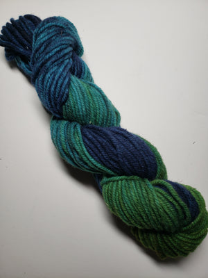 Wonder Woolen - SPRUCE - Fleece Artist Hand Dyed Yarn - Shades of Green/Blue