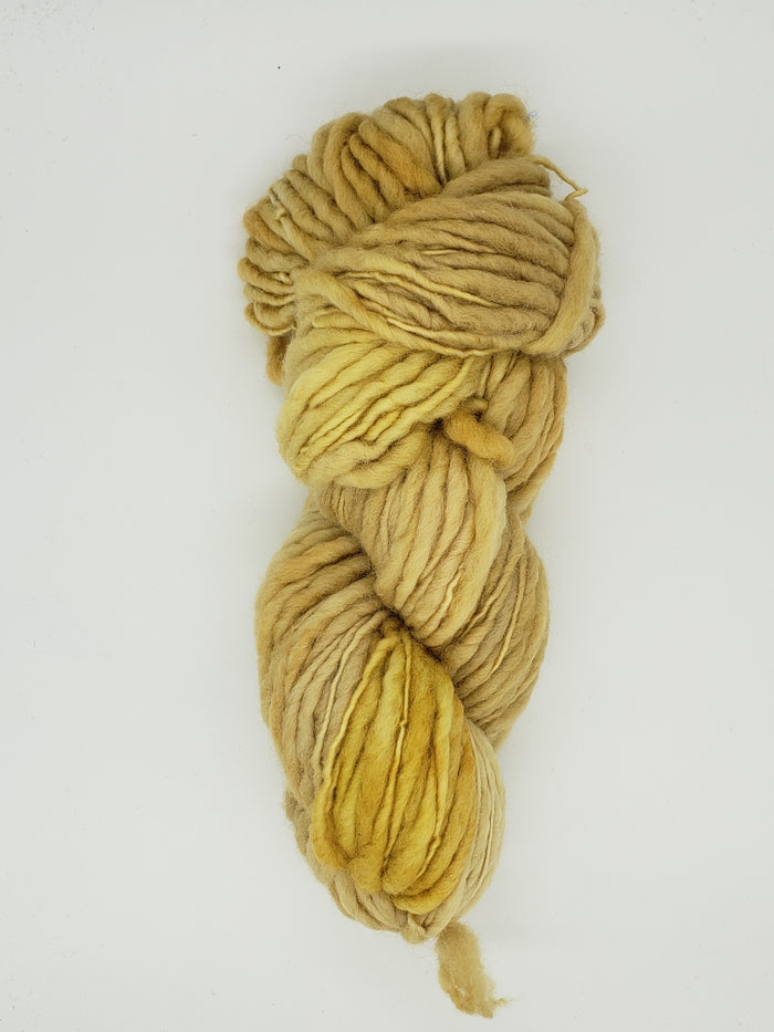 Slubby - STRAW -  Merino/Blue Face Leicester - Hand Dyed Textured Yarn Thick and Thin  - Variegated Shades