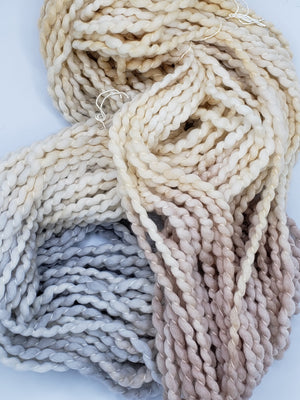 Crimp - IVORY - Hand Dyed Chunky Textured Yarn - Landscape Shades