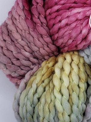 Crimp - SUGAR PLUM - Hand Dyed Chunky Textured Yarn - Landscape Shades