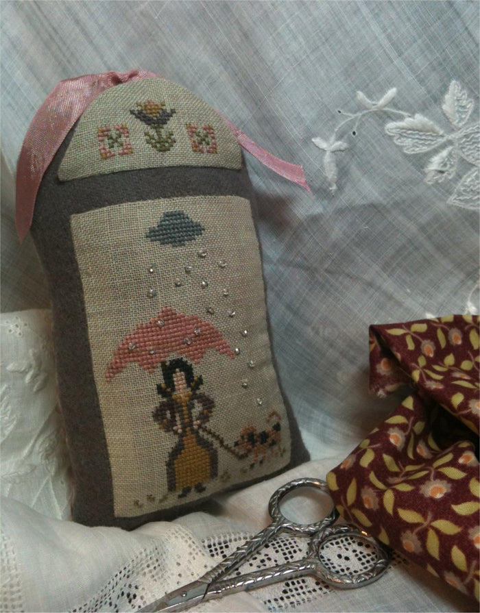 April Showers Pinkeep - Cross Stitch Digital Pattern for Stuffie/Pincushion