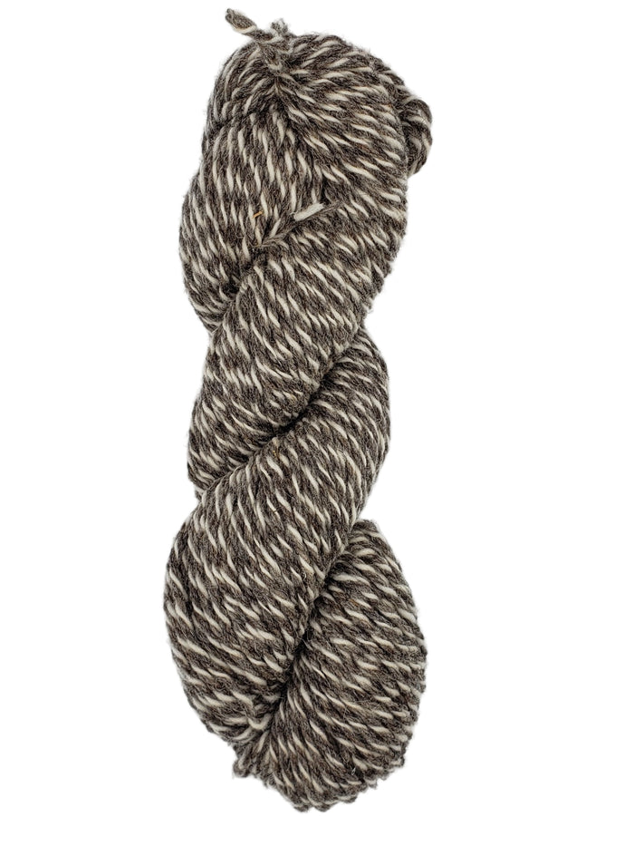 ISLAND WOOL - GRAY/WHITE TWIST - 2 Ply Worsted Yarn 100% Wool 100gr