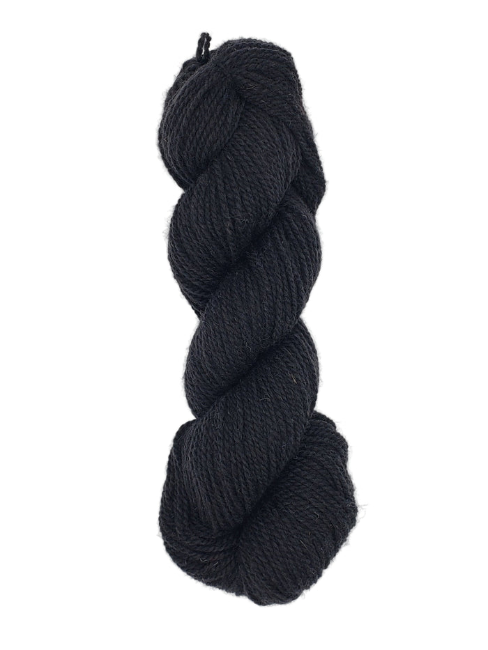 ISLAND WOOL - BLACK - 2 Ply Worsted Yarn 100% Wool 100gr