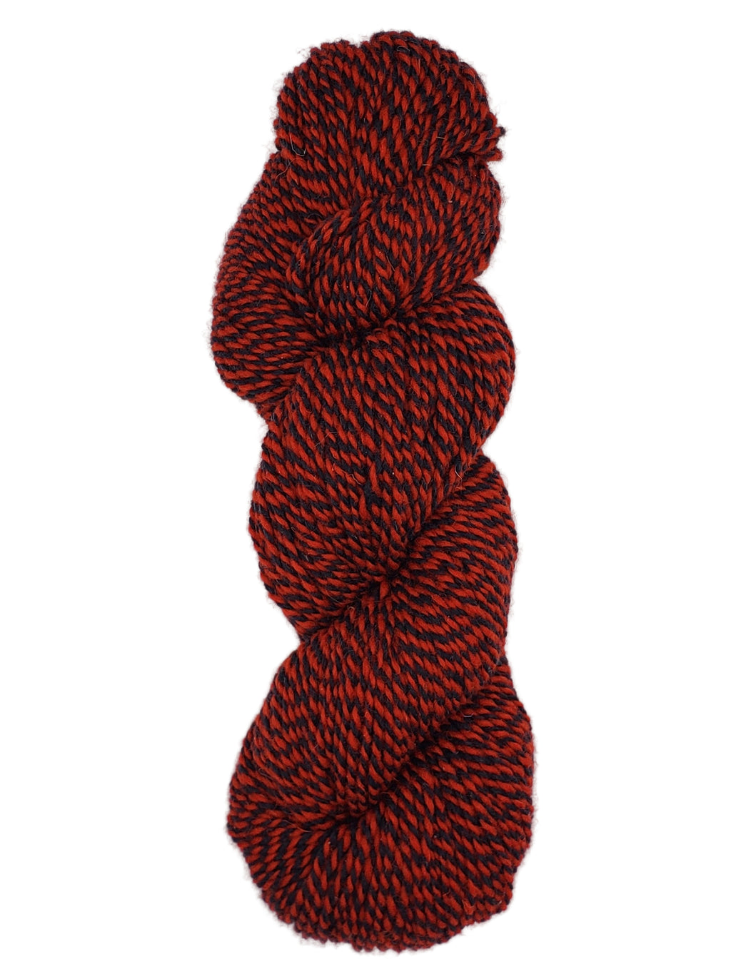 ISLAND WOOL - RED BLACK TWIST - 2 Ply Worsted Yarn 100% Wool 100gr